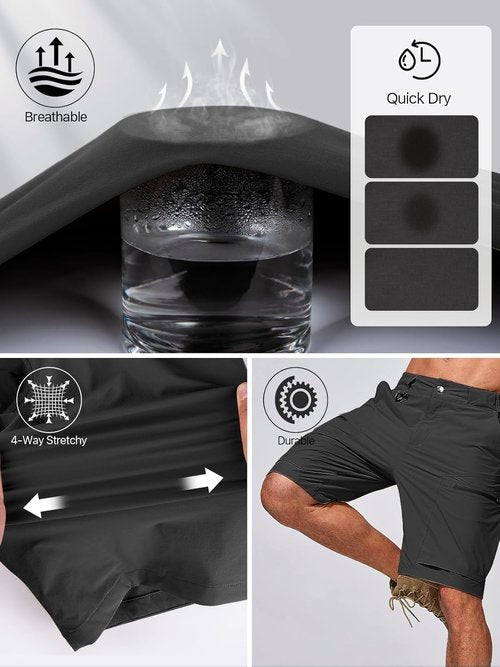 FREE SOLDIER Men's Tactical Cargo Hiking Shorts - Lightweight, Quick-Dry with Pockets | Ideal for Work & Golf
