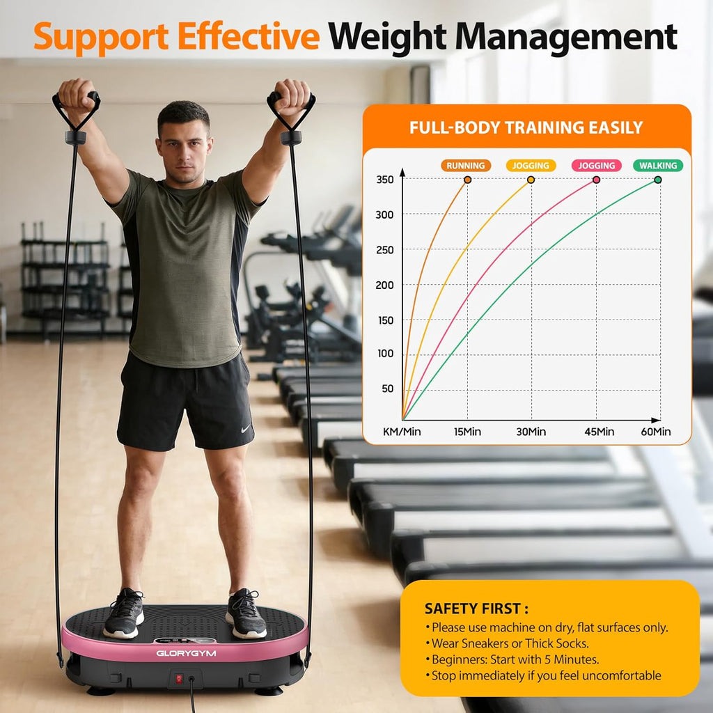 Skiennix Vibration Plate Exercise Machine - 120 Speed Levels, Remote Control, Compact Home Gym Equipment
