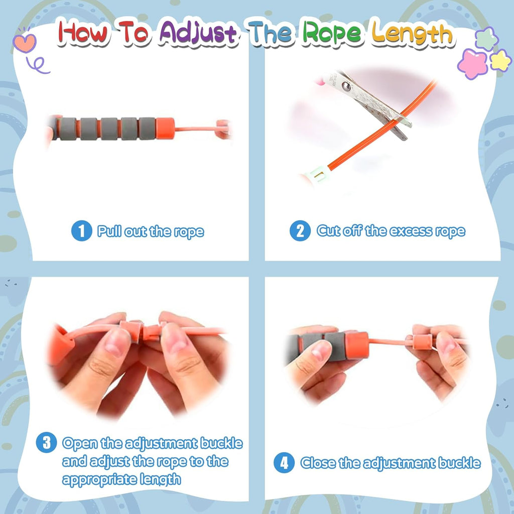 Skiennix Adjustable Jump Rope for Kids | Soft Foam Handles for Comfortable Skipping - Perfect for Outdoor Fitness