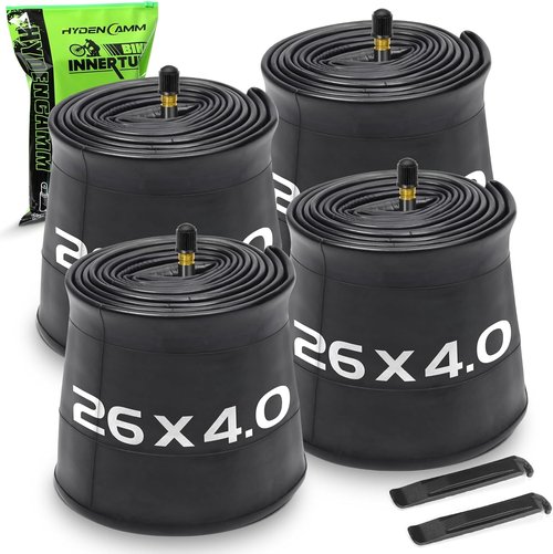 1/2/4 Pack 20x4 26x4.0 Fat Bike Tube with AV 32mm Schrader Valve, Premium Butyl Rubber Fat Tire Bike Tubes with Tire Levers, 20, 26x3.5-4.5 Bike Tube for Road/MTB/E Bike