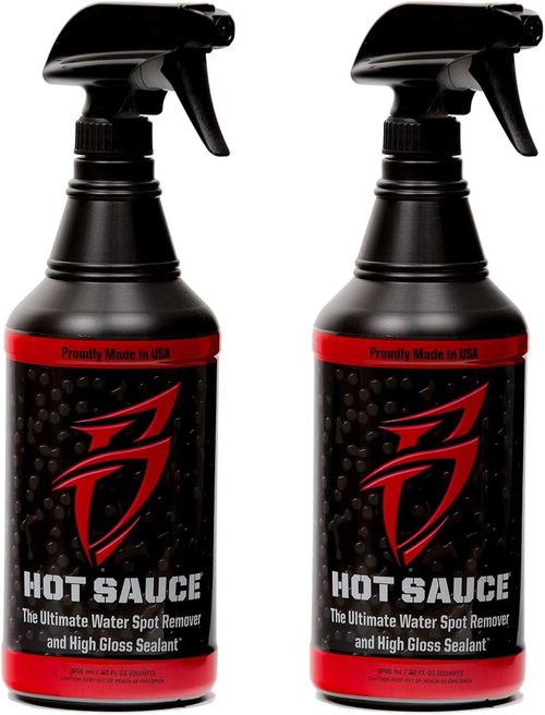 Boat Bling Hot Sauce Premium Hard Water Spot Remover - High-Gloss Wax Sealants, 32 oz | 2 Pack
