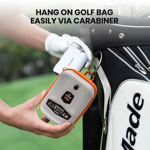 MiLESEEY Golf Rangefinder Case Hard Shell Case for Golf Range Finder Compatible with Bushnell, Callaway & Tectectec - Universal Range Finder Case Box - EVA Bag with Carabiner Belt Clip (With Magnet)
