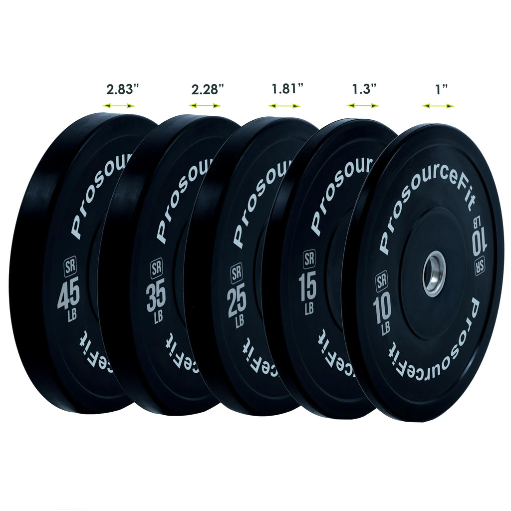 ProsourceFit Solid Rubber Bumper Plates (Sold Individually) with Steel Insert, 15lb, Strength Training and Cross Conditioning, Power Lifting