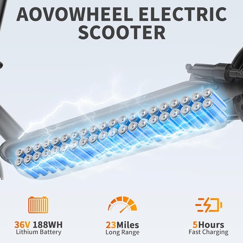 Aovowheel Electric Scooter - High-Speed Folding E-Scooter with Long Range & Dual Brakes | 250W-500W Motor, 16-24 MPH