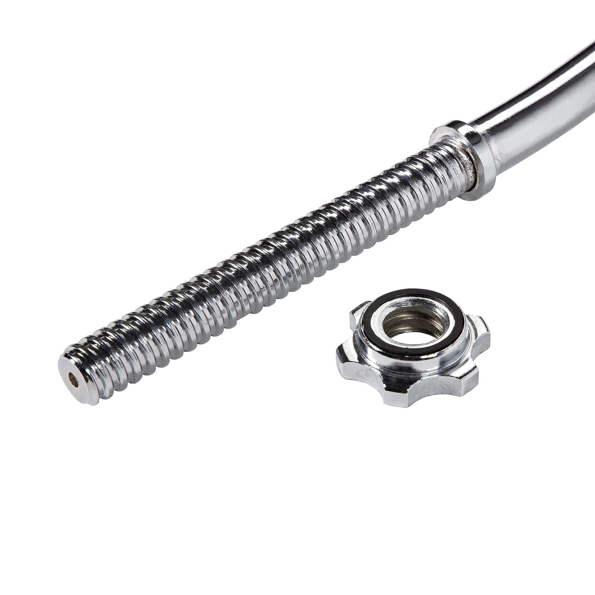 Signature Fitness Standard Olympic Super Curl Barbell Curl Bar Threaded Curl Bar, 48 inch, TH-CRUL-S