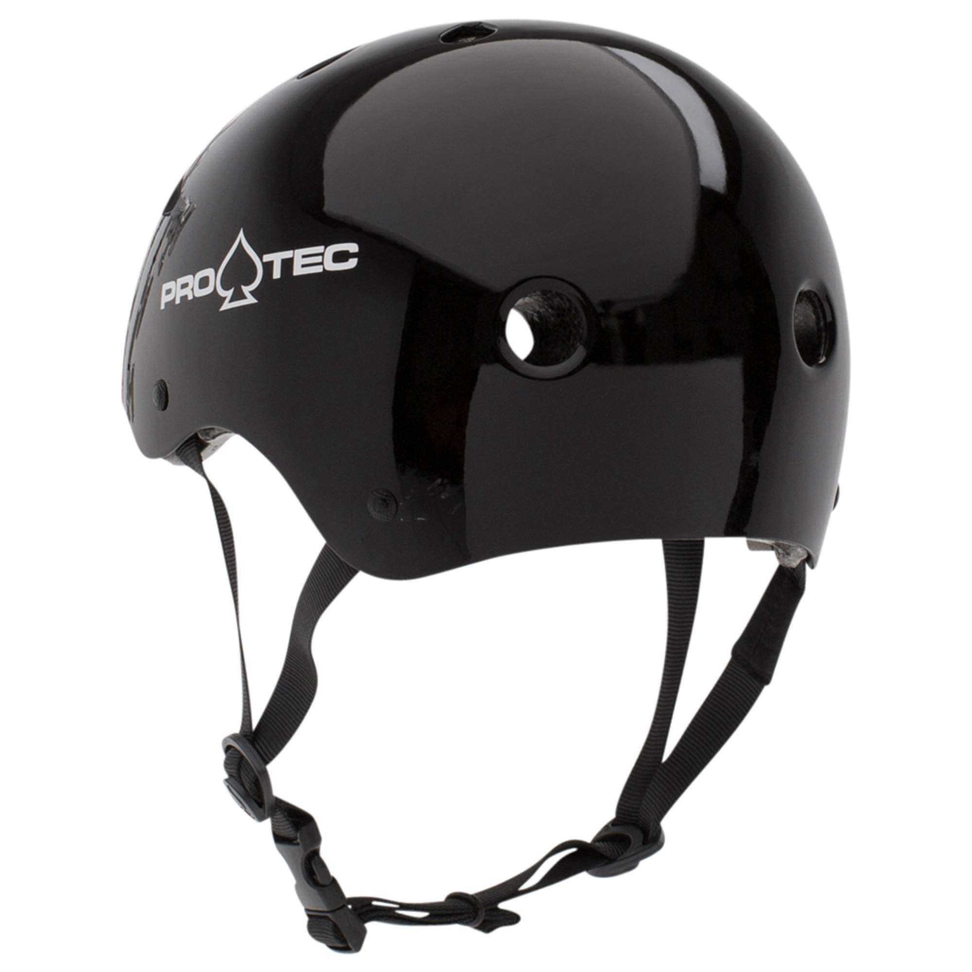 Pro-Tec Classic Certified Skateboard Helmet, Ideal for Skateboarding, Bicycling, BMX and Roller Skating, – Medium – Black Gloss