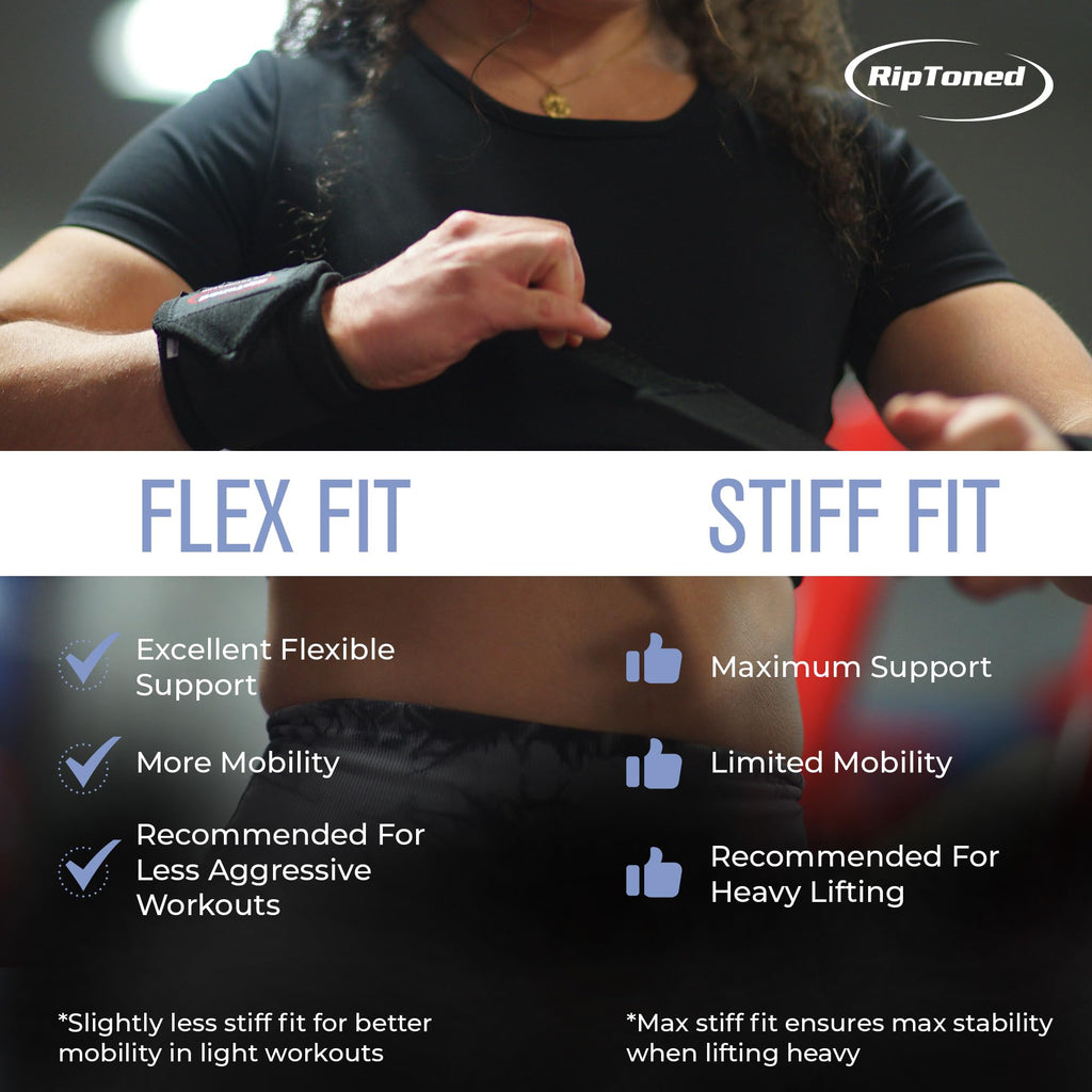 Rip Toned Wrist Wraps for Weightlifting – USPA & USAPL Approved 18" Wrist Straps for Powerlifting – Adjustable, Durable Gym Wraps with Thumb Loop – Quality Support for Men & Women – Red Flex