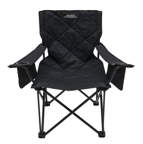 ALPS Mountaineering King Kong Camping Chairs for Adults with Mesh Cup Holders and Pockets, Built Durable and Reliable with Compact Foldable Steel Frame, Black