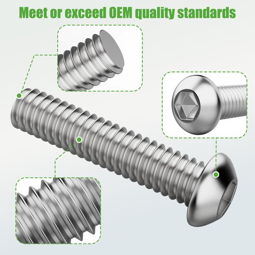 10L0L 304 Stainless Steel Bolts with Washers and Nuts for Golf Cart Fender Flares Compatible with EZGO Club Car Yamaha EV Star Golf Cart