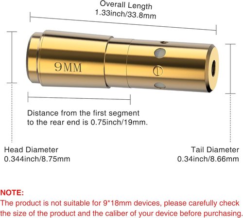 MidTen Bore Sight Laser - 9mm, .223, 5.56mm, .30-06, .25-06, .270 - Includes Batteries for Precision Alignment