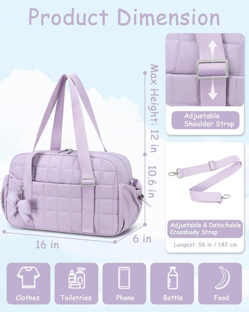 CAMTOP Gym Bag - Lightweight Duffle for Women with Insulated & Wet Pockets | Small Travel Bag for Yoga & Dance