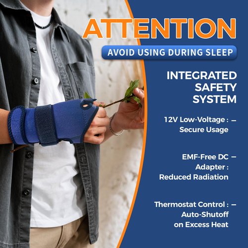 CHEROO Hand Heating Pad for Arthritis and Tendonitis, Heated Wrist Wrap Thumb Brace for Carpal Tunnel Relief with 3 Heat & 5 Timer Settings for Left & Right Hand (L/XL)