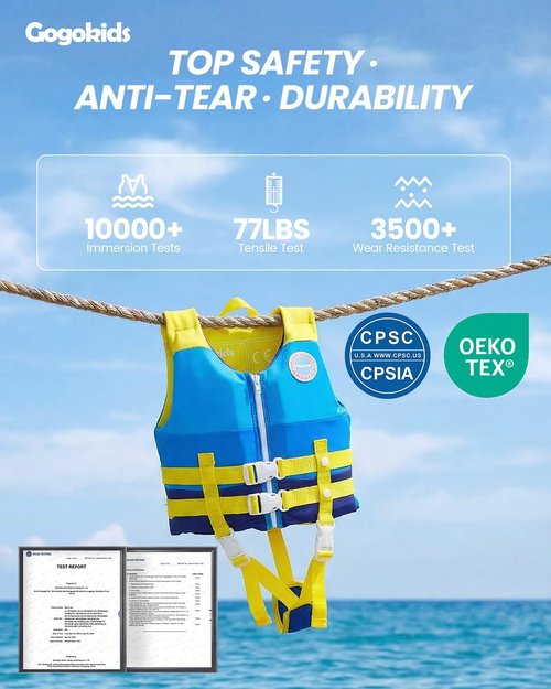 Gogokids Toddler Swim Vest - Buoyant Floaties for Kids 2-9 Years | Ideal for Pool & Beach Fun