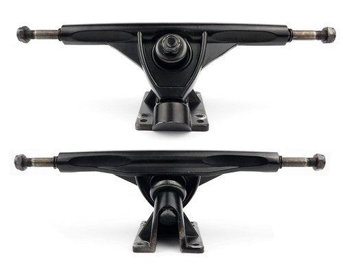 VJ Longboard Skateboard Trucks, 7inch 178mm, 50º Bases, Reverse Kingpin for Downhill, Pintail and Freeride (Set of 2) (Black)