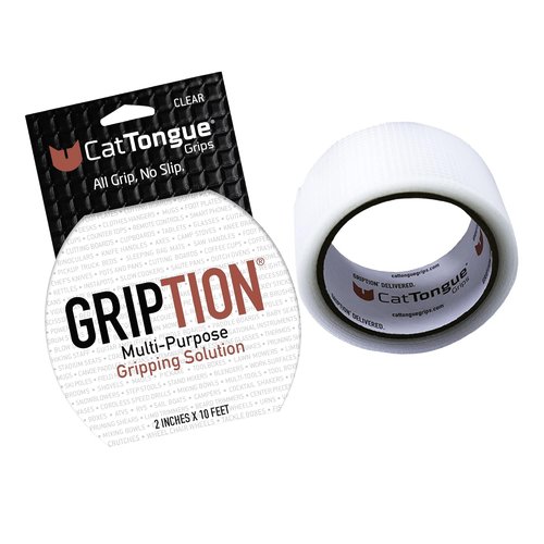 CATTONGUE GRIPS Non-Abrasive Grip Tape Roll - Heavy-Duty Waterproof Anti-Slip Solution | 2” Wide, Clear, 10ft for Indoor & Outdoor Use