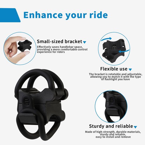 WHTCHSU 2 Pcs Universal Flashlight Bike Mount for Flashlight