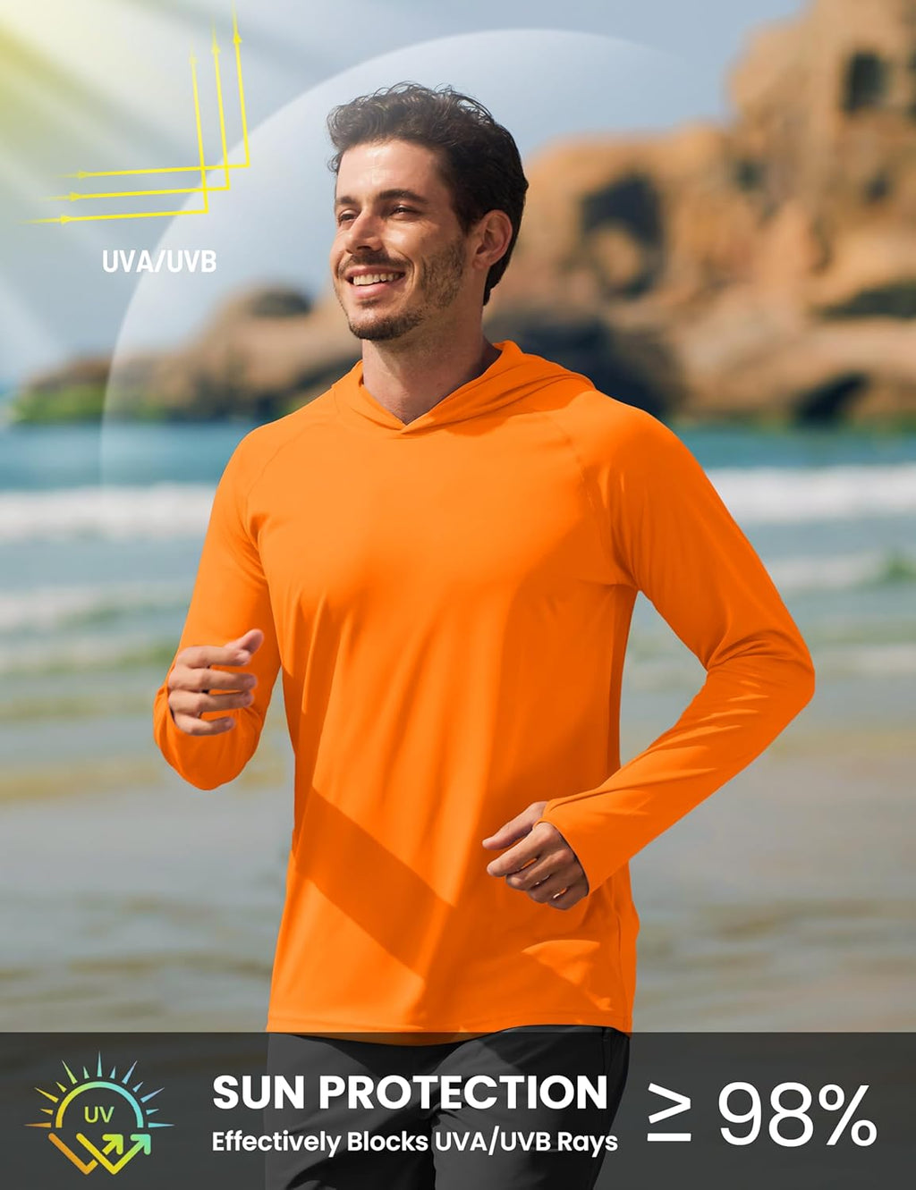 TACVASEN Men's Long Sleeve Active T-Shirt - UPF 50+ Sun Protection | Lightweight Quick-Dry Rash Guard
