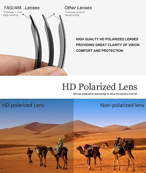 FAGUMA Ultralight Polarized Sports Sunglasses For Men Cycling Driving Fishing Running UV400 Protection