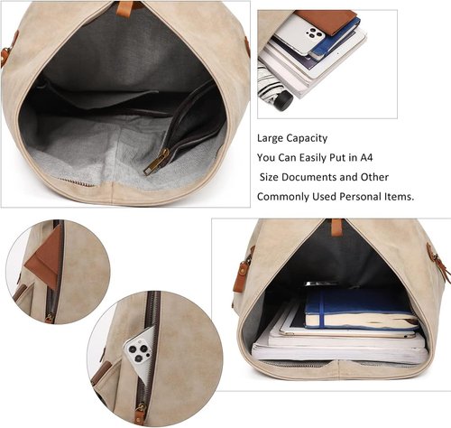 KL928 PU Leather Vintage Backpack - Large Casual Daypack for Outdoor Travel & Hiking