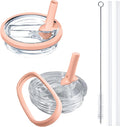 Stanley Leak Proof Lid - Flip Straw Lid Replacement for Stanley Quencher H2.0 40 oz Tumbler | BPA Free Peach Color - 2 Pack
