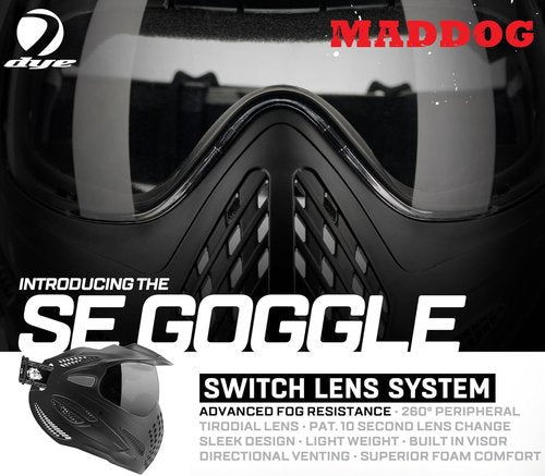 Maddog Dye SE Special Edition Paintball Mask - Replaceable Anti-Fog Dual-Pane Lens | Adjustable Full-Face Protection
