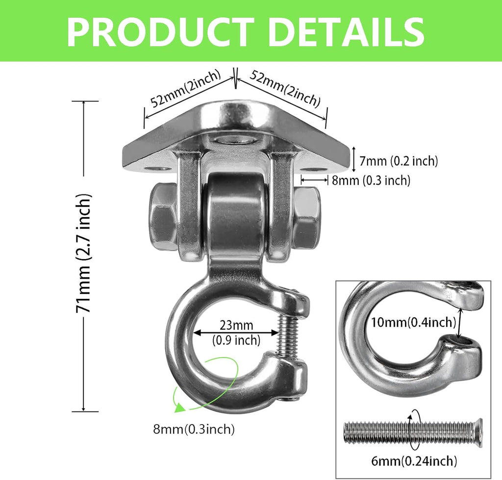 Skiennix Heavy-Duty Swing Hangers - 180° Smooth Operation | 1000 lb Capacity for Indoor & Outdoor Use