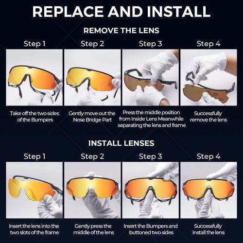 CARFIA Polarized Cycling Sunglasses for Men - 3 Interchangeable Lenses UV400/Shockproof/HD Vision CA5390