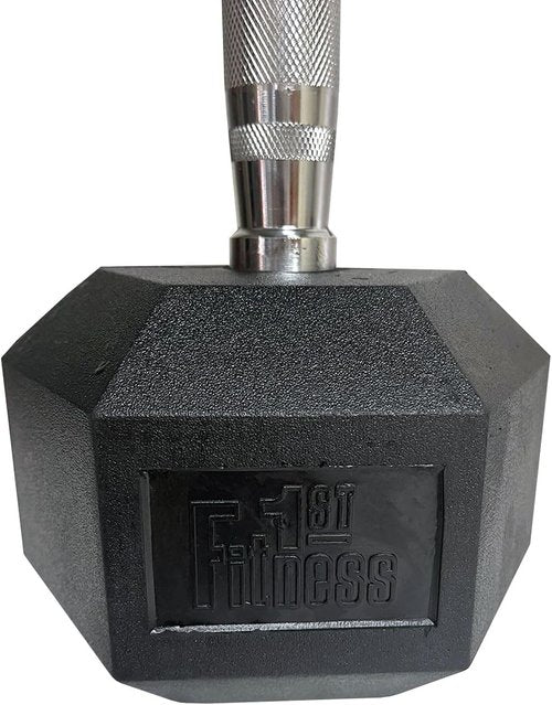 Fitness First Rubber Hex Dumbbell Pairs - Durable Weight Training Equipment for Home Gym