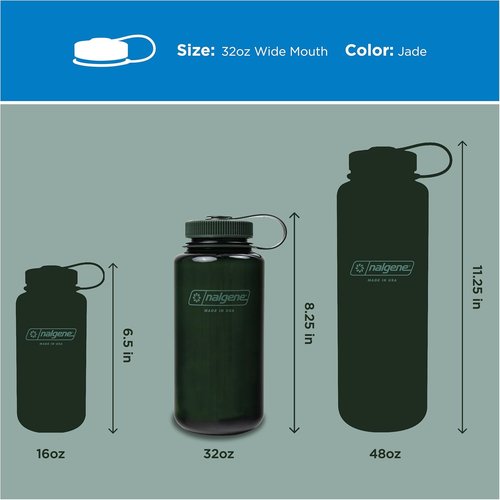 Nalgene 32 oz Wide Mouth Water Bottle - BPA-Free, Durable & Leak-Proof Design for Hiking, Gym & Travel