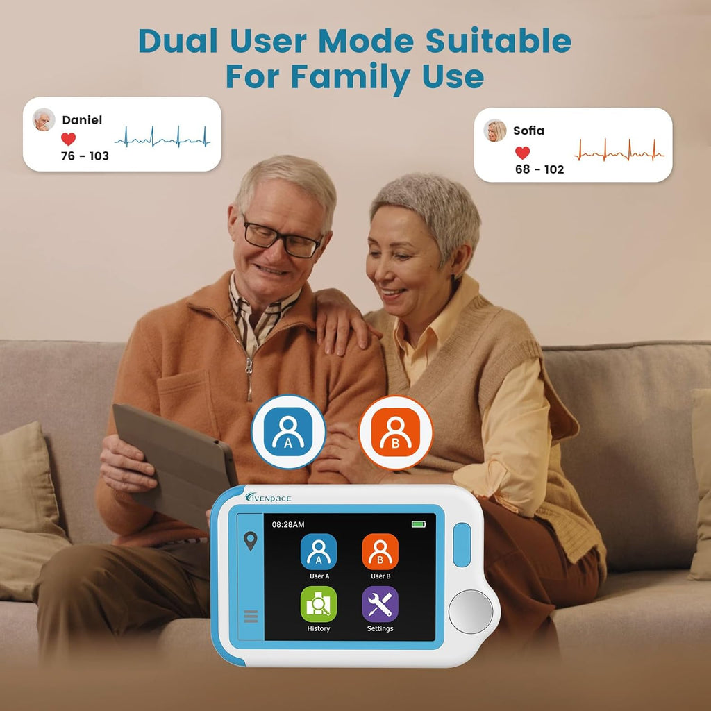 Skiennix Heart Monitor - Portable Touch Screen Device for Home Use | Rechargeable, PC & Smartphone Compatible