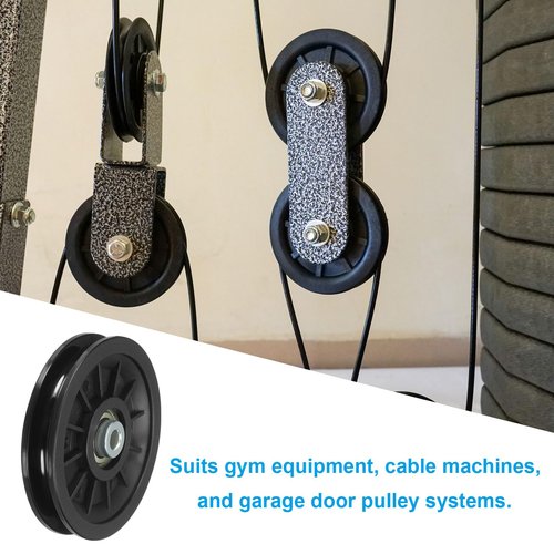 PATIKIL Universal Bearing Pulley Wheel 110mm/4.3", 4 Pack Nylon Bearing Pulley Wheel Lifting Bearing Wheel Replace for Gym Equipment Part Cable Machine