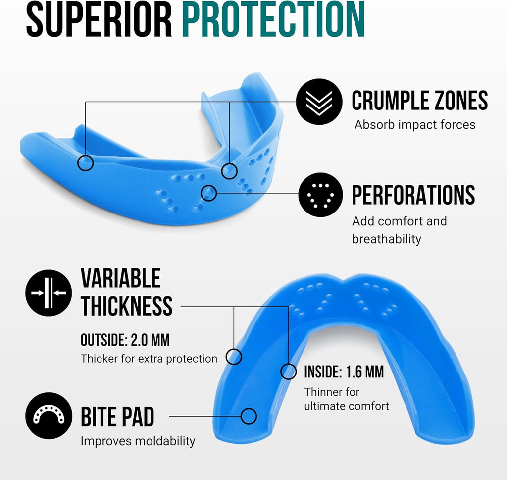 SISU 3D Mouthguard - Pre-Formed, Easy-Fit Protection for Lacrosse, Football & Hockey - Remoldable Up to 20 Times