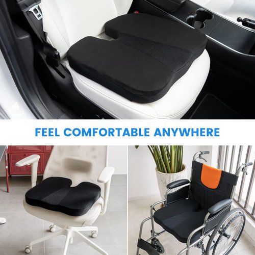 HEYTRIP Car Seat Cushion for Driving, Breathable Air Fiber Truck Seat Cushion for Short Drivers, Tailbone Back Pain Relief, for Office Chair Car Seat Wheelchair