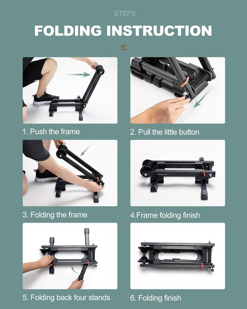 ROCKBROS Foldable Bike Stand Alloy Steel Rust-Resistant Bike Floor Stand Rack Folding Indoor Parking Wheel Holder Fit 20”-29”for Entryway, Garage, Home Bikes Parking & Storage (Black)