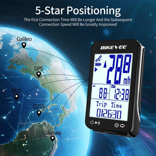 GPS Speedometer & Odometer by [Brand Name] - Wireless Bike Computer with Auto Start/Stop & IPX7 Waterproof | 2.4” LCD Cycling Tracker