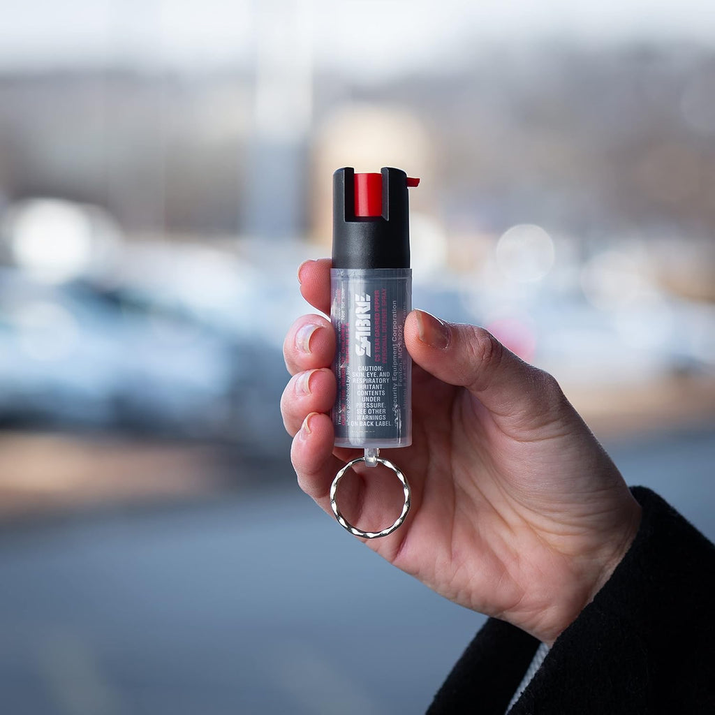 SABRE Defense Spray - 3-in-1 Formula with Key Ring | 25 Bursts, 10-Foot Range, Black