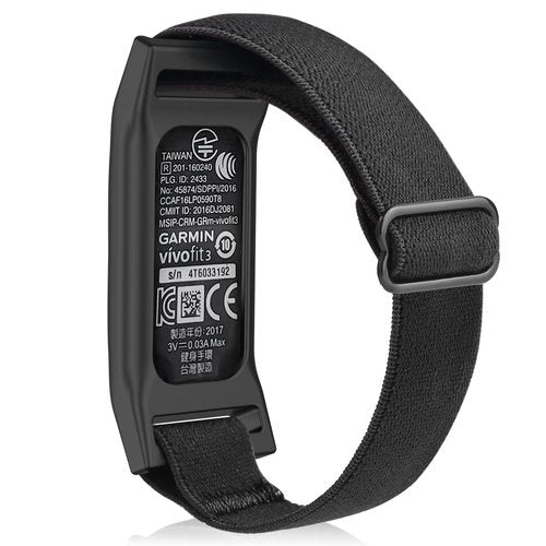 C2D JOY Stretchy Loop Strap Adjustable Elastic Nylon Wristband Compatible with Garmin Vivofit 3 Tracker (Black)-Fits 5.5-8.3inch