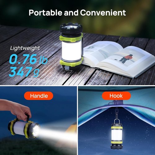 Consciot LED Camping Lantern Flashlight - Rechargeable 3600mAh Power Bank | 6 Light Modes, IPX4 Waterproof
