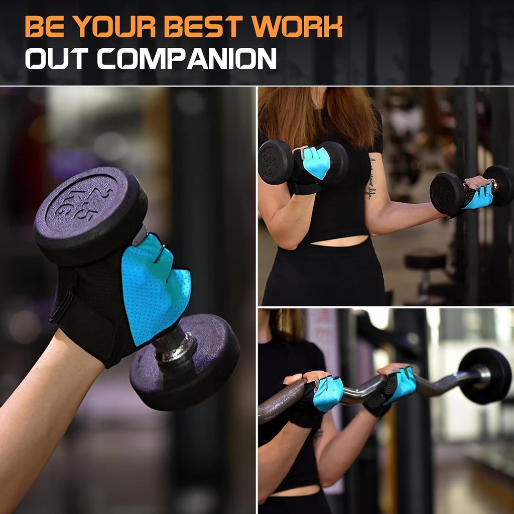 Skiennix Workout Gloves for Women - Breathable Fingerless Weight Lifting Gloves with Non-Slip Silicone Padding | Available in 4 Sizes