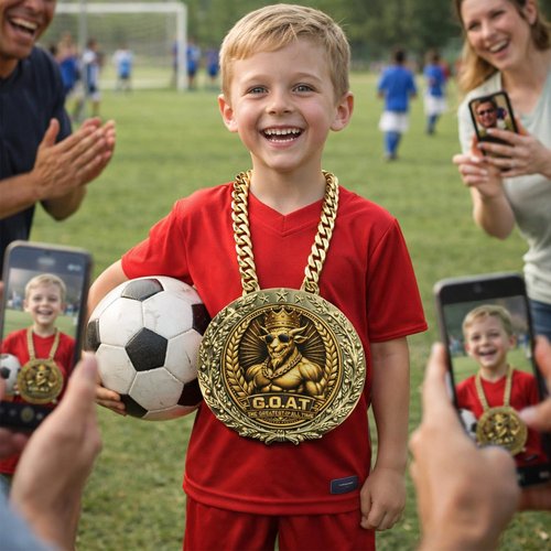 6" Muscle Goat Medal – Champion Sports Award for Football, Soccer & Basketball | Fun Trophy for All Ages
