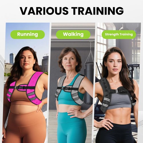 GEEBOBO Weighted Vest for Women Men, 8lb/12lb/16lb/20lb/25lb/30lb Weighted Vest Woman Adjustable Weights for Walking, Strength Training, Running, 16Lbs, Pink