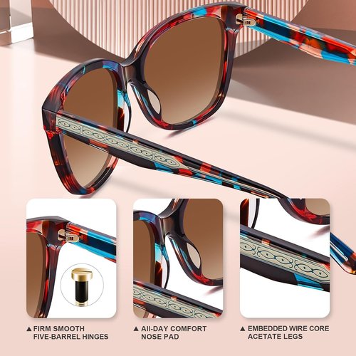 CARFIA Polarized Sunglasses for Women - UV Protection | Italian Design Retro Style