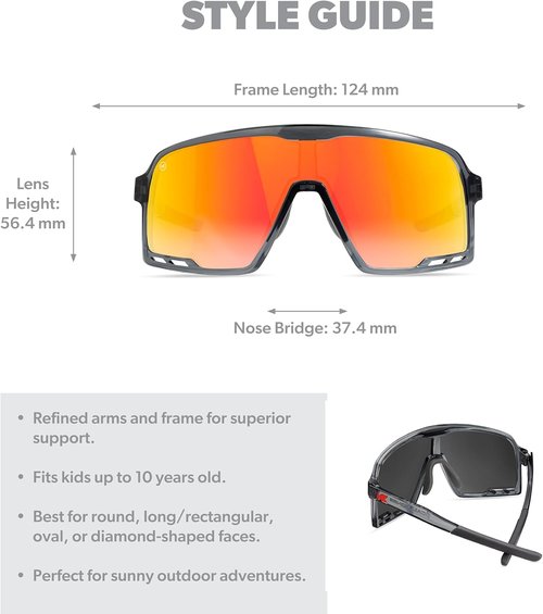 Knockaround Kids Campeones Sport Sunglasses - UV400 Protection - Ideal for Baseball Activities