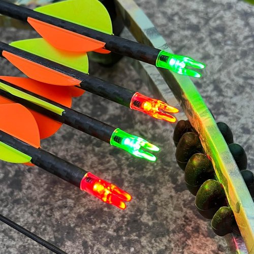 Linpeng Lighted Nocks for Arrows - 6PCS with ON/OFF Switch | Compatible with 165/G, 204/X, 233/H, 244/S, 246/GT