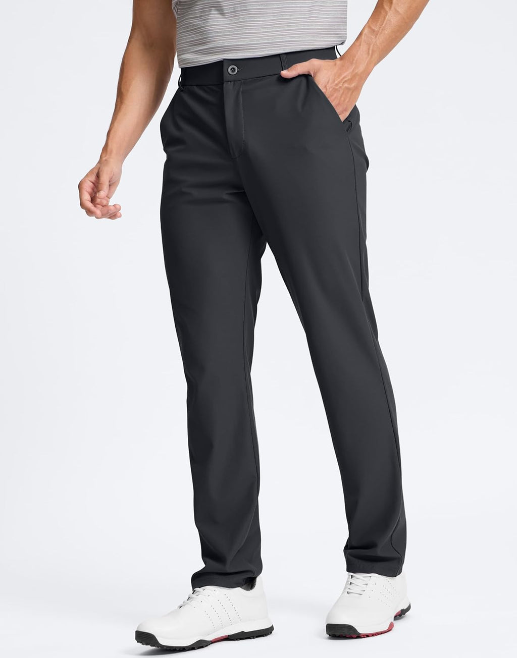 Pudolla Men's Golf Pants - Comfy Stretch Quick-Dry Casual Slacks with Pockets | Available in 30", 32", 34"