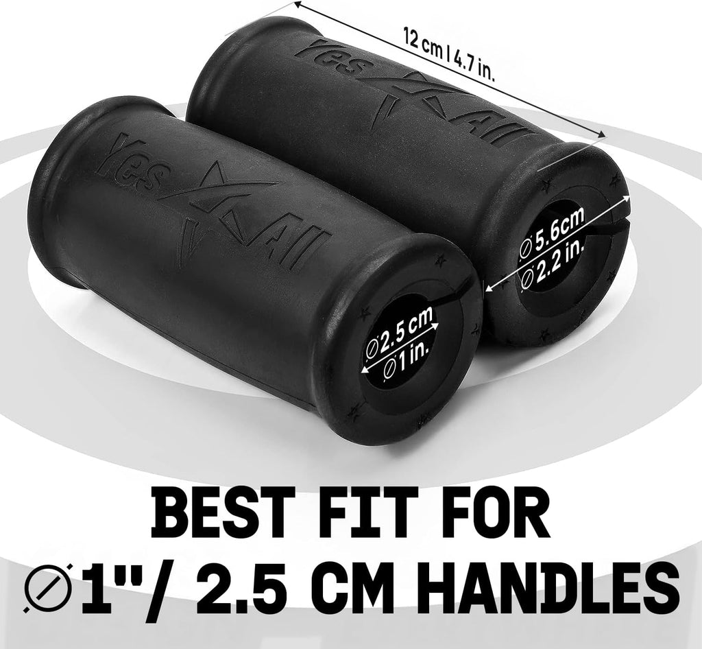 Yes4All Thick Dumbbell Handles - Firm Rubber Grips for Enhanced Forearm Strength | Weightlifting & Muscle Building