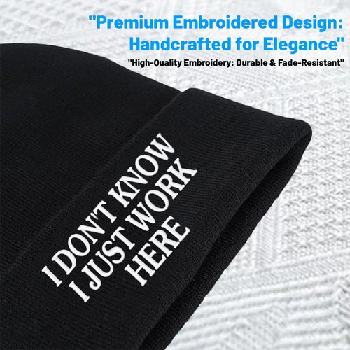 Funny Beanie for Men and Women,Cool Embroidered Knit Hat Warm Winter Funny Hat