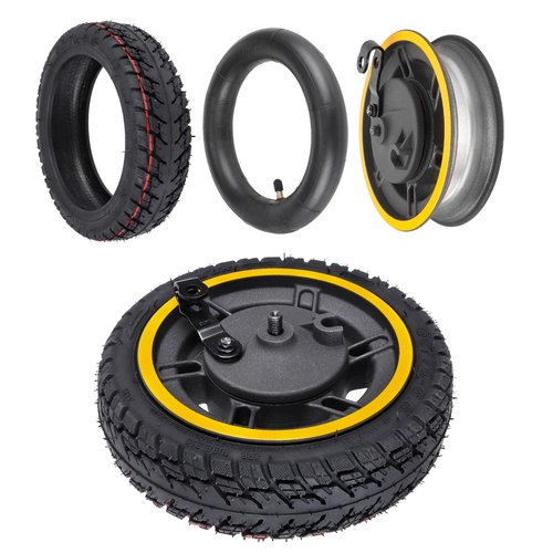 Karlak 10 Inch 60/70-6.5 Front Wheel Tire Replment for Ninebot MAX G30 G30D Electric Scooter Front Wheel Hub with Drum Brake
