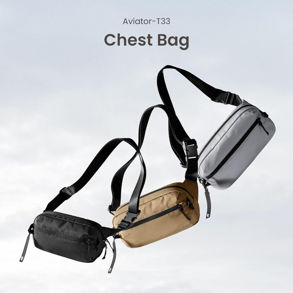 tomtoc 3.5L Sling Bag - RFID Blocking Crossbody Chest Pack for Men & Women | Water-Resistant & Lightweight
