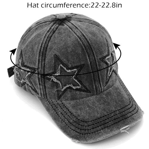 YeeHeen Vintage Washed Distressed Baseball Cap for Women Men Adjustable Sports Hat Black